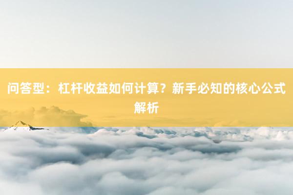 问答型：杠杆收益如何计算？新手必知的核心公式解析