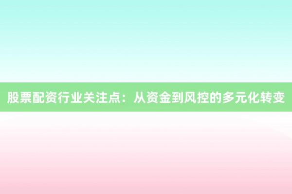 股票配资行业关注点：从资金到风控的多元化转变