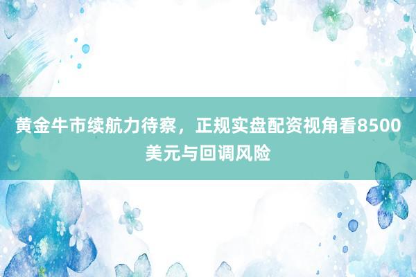 黄金牛市续航力待察,正规实盘配资视角看8500美元与回调风险