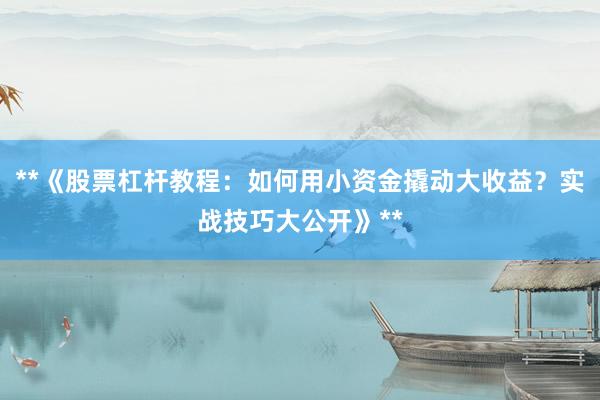 **《股票杠杆教程：如何用小资金撬动大收益？实战技巧大公开》**